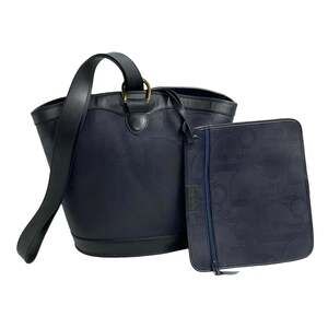CHRISTIAN DIOR Blue Leather Trotter Shoulder Bag